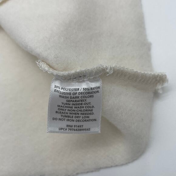 New STATE OF MINE Cropped Sweatshirt Cream Soft Fleece California Women's Sz XL - Picture 3 of 6